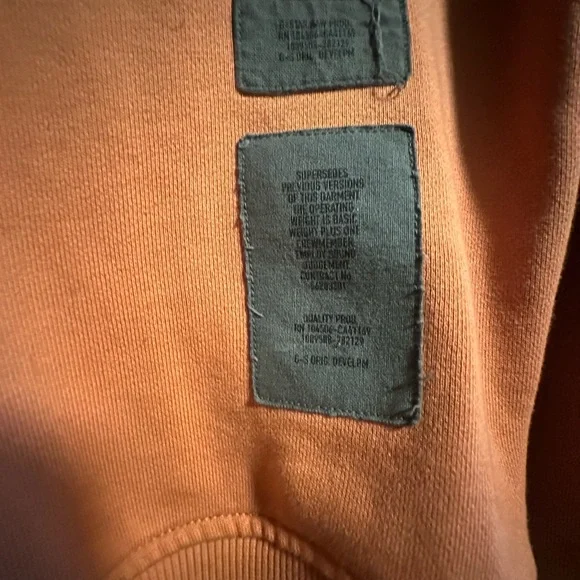 COPY - G-Star Orange Crewneck Sweater with Ribbed Details